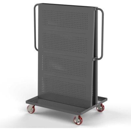 VALLEY CRAFT Valley Craft Modular A-Frame Bin Cart w/2 Round-Peg Pegboard Panels 36"W x 30"D x 62"H, Gray F89550